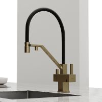 Смеситель для кухни Sancos Loro Золото брашированное Черный арт-SC4007BG — фото 3, Смесители для кухни