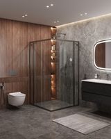 Душевой уголок CEZARES арт-MOLVENO-A-22-90+30-C-GM-IV — фото 2, Квадратные душевые уголки