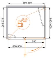 Товар: Душевой уголок CEZARES арт-VERONA-W-AH-1-90/100-C-Cr - фото 3 Душевой уголок CEZARES арт-VERONA-W-AH-1-90/100-C-Cr — фото 3, Прямоугольные душевые уголки