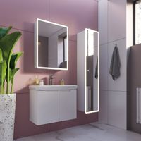 Шкаф зеркальный POINT, 60 см, 1 дверца, 2 стеклянные полки, инфракрасный выключатель, LED-подстветка арт-99.9032 — фото 8, Зеркальные шкафы в ванную