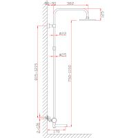 Душевая система Bronze de Luxe Avantgarde Черная Красная арт-2039RH — фото 8, Душевые стойки