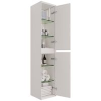 Пенал INSIGHT, 35 см, подвесной, универсальный, 2 дверцы, 4 стеклянные полки, белый глянец арт-99.9201 — фото 11, Пеналы для ванной комнаты