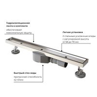 Душевой трап RGW SDR-08-40 прямой 400 хром Ø 50 мм сифон + ножки арт-21210840-011 — фото 2, Трапы для душа