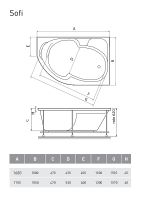 Акриловая ванна Relisan Sofi 160x100 R без гидромассажа арт-Гл000023832 — фото 3, Акриловые ванны
