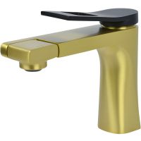 Смеситель для раковины Bronze de Luxe Element Матовое золото Черный арт-EL02XGB — фото 1, Смесители для раковины