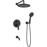 Душевая система ESKO Черная матовая арт-7in1 SB — фото 1, Встраиваемые душевые комплекты