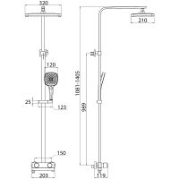 Душевая система Iddis Slide Черный матовый арт-SLIBLBTi06 — фото 3, Душевые стойки