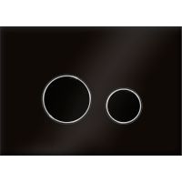 Клавиша смыва KK POL Vitrum Grande V1 Orbis Черная глянцевая Хром арт-SPP/163/0/K — фото 1, Кнопки смыва