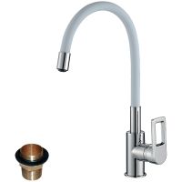 Смеситель для кухни Rossinka Хром Белый арт-Z35-35U-White — фото 1, Смесители для кухни