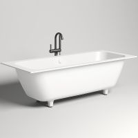 Ванна из искусственного камня Salini Orlanda Axis 190х80 Белая матовая арт-103221M — фото 1, Ванны из искусственного камня