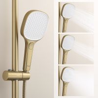 Товар: Душевая система Raglo с термостатом Золото матовое арт-R22.26.03 - фото 9 Душевая система Raglo с термостатом Золото матовое арт-R22.26.03 — фото 9, Душевые стойки