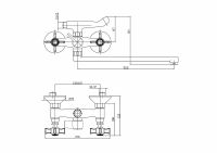 Смеситель для ванны Haiba универсальный Хром арт-HB2124 — фото 2, Смеситель для ванны