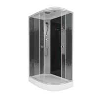 Душевая кабина Niagara Eco NG-4512-14L BLACK (120х80х215) низкий поддон(13см),стекло мозаика,3 места арт-45121453L — фото 2, Душевые кабины