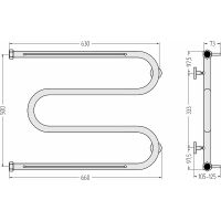 Водяной полотенцесушитель Сунержа М-образный+ 500х650 с двумя полками Белый арт-12-4008-5065 — фото 3, Водяные полотенцесушители