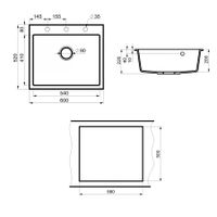Мойка кухонная Point Бинга 60 , графит арт-PN3003GR — фото 2, Кухонные мойки