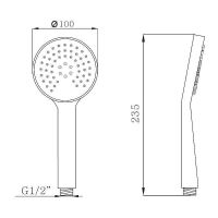 Ручной душ Melodia della vita Standard Черный арт-MKP26102_bk — фото 5, Лейки для душа
