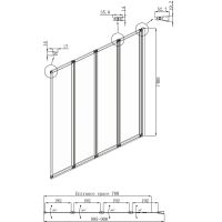 Шторка на ванну Ambassador Bath Screens 90х140 профиль Хром стекло CrystalPure арт-16041110R — фото 4, Складные шторки для ванной