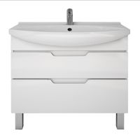 Товар: Тумба LAGUNA PLUS, 105 см, подвесная/напольная, 2 ящика, с опорами, белый глянец арт-99.0108 - фото 9 Тумба LAGUNA PLUS, 105 см, подвесная/напольная, 2 ящика, с опорами, белый глянец арт-99.0108 — фото 9, Тумбы под раковину