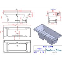 Ванна из искусственного камня Astra Form Капри 180х80 0 без гидромассажа арт-1010034 — фото 8, Ванны из искусственного камня