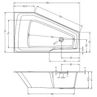 Акриловая ванна Riho Rething Space Fall 180х110 L без гидромассажа арт-B116006005 — фото 2, Акриловые ванны