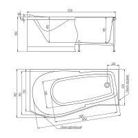 Акриловая ванна Alex Baitler Orta 150х90 L без гидромассажа арт-ORTA L 150*90 — фото 4, Акриловые ванны