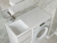 Раковина Madera Kamilla 100 L с местом под стиральную машину Белая арт-4627173210577 — фото 2, Раковины встраиваемые сверху