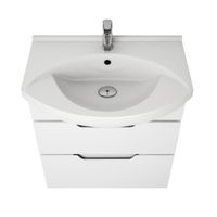 Тумба LAGUNA PLUS, 85 см, подвесная/напольная, 2 ящика, с опорами, белый глянец арт-99.0107 — фото 8, Тумбы под раковину