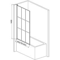 Шторка на ванну AQUAme 80 L профиль Черный матовый стекло прозрачное арт-AQM2858-L — фото 4, Неподвижные шторки для ванной