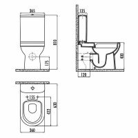 Унитаз компакт Creavit Letoon Белый без бачка и сиденья арт-LT361-11CB00E-0000 — фото 2, Напольные унитазы