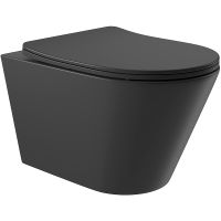 Унитаз Aqueduto Cone подвесной Черный матовый с сиденьем Микролифт арт-CON0140 — фото 1, Подвесные унитазы