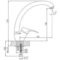 Смеситель для кухни Haiba Хром матовый арт-HB4113-1 — фото 2, Смесители для кухни