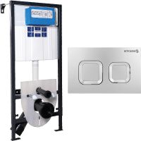 Инсталляция Bettoserb Sava Fix Slim для унитаза с клавишей смыва Хром матовый арт-SET40006472 — фото 1, Инсталляции для унитазов