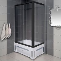Душевой уголок Radomir Верчелли 120x80 L профиль Черный стекло прозрачное арт-1-03-6-1-0-0130 — фото 3, Прямоугольные душевые уголки