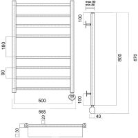 Товар: Электрический полотенцесушитель Domoterm Квадро П8 500x800 ER Хром арт-КвадроП8500x800ER - фото 2 Электрический полотенцесушитель Domoterm Квадро П8 500x800 ER Хром арт-КвадроП8500x800ER — фото 2, Электрические полотенцесушители