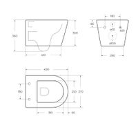 Унитаз подвесной безободковый с сиденьем CEZARES LINER арт-CZR-38083-49-TH-TOR/SC — фото 15, Подвесные унитазы