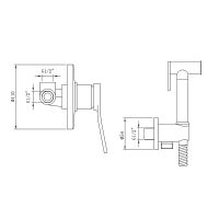 Гигиенический душ со смесителем Bronze de Luxe Element Хром Черный арт-EL28CB — фото 2, Гигиенические души