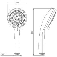 Товар: Ручной душ Melodia della vita Standard Хром арт-MKP20409 - фото 2 Ручной душ Melodia della vita Standard Хром арт-MKP20409 — фото 2, Лейки для душа