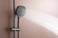 Товар: Душевая система Raglo с термостатом Графит матовый арт-R22.26.09 - фото 5 Душевая система Raglo с термостатом Графит матовый арт-R22.26.09 — фото 5, Душевые стойки