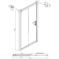 Душевой уголок Ambassador Forsa 100х70 профиль Хром стекло прозрачное арт-17021116AX-70AX — фото 3, Прямоугольные душевые уголки