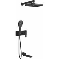 Душевая система Rose R10H Черная матовая арт-R1035H — фото 1, Встраиваемые душевые комплекты