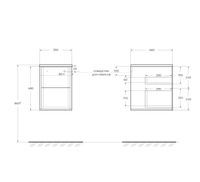 Шкафчик подвесной совместимый с базой под раковину CEZARES BELLAGIO Grigio nuvola арт-55302 — фото 5, Шкафы для ванной