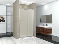 Душевая дверь в нишу Good Door Infinity WTW-130-C-CH 130 профиль Хром стекло прозрачное арт-ИН00028 — фото 3, Раздвижные душевые двери