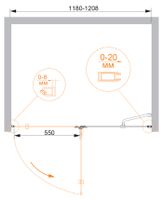 Душевая дверь CEZARES арт-BERGAMO-W-B-12-120-C-Cr-R — фото 2, Распашные душевые двери