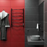 Электрический полотенцесушитель Aringa Берген 80x50 Черный арт-AR03009BL — фото 3, Электрические полотенцесушители