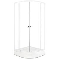 Душевой уголок Melodia della vita Segment Low 90x90 профиль Белый стекло прозрачное арт-MSETWSL9090TWt — фото 1, Душевые уголки четверть круга