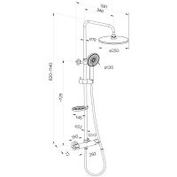Душевая система Milardo Ideal Spa с термостатом Черная матовая арт-ILSBLTHM89 — фото 11, Душевые стойки