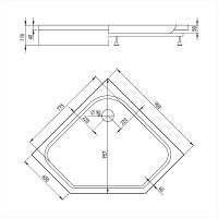 Акриловый поддон для душа Alex Baitler 90х90 Белый арт-AB9017V-1 — фото 3, Акриловые душевые поддоны