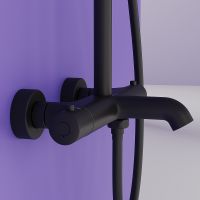 Душевая система Sancos Game с термостатом Черная матовая арт-SC3001MB — фото 8, Душевые стойки