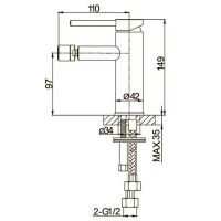 Смеситель для биде Caprigo Don Золото матовое арт-53-030-BRG — фото 2, Смесители для биде