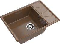 GRANFEST Мойка VERTEX 680L 1-чаша+крыло 680*500мм терракот арт.GF- арт-V-680L терракот — фото 1, Кухонные мойки